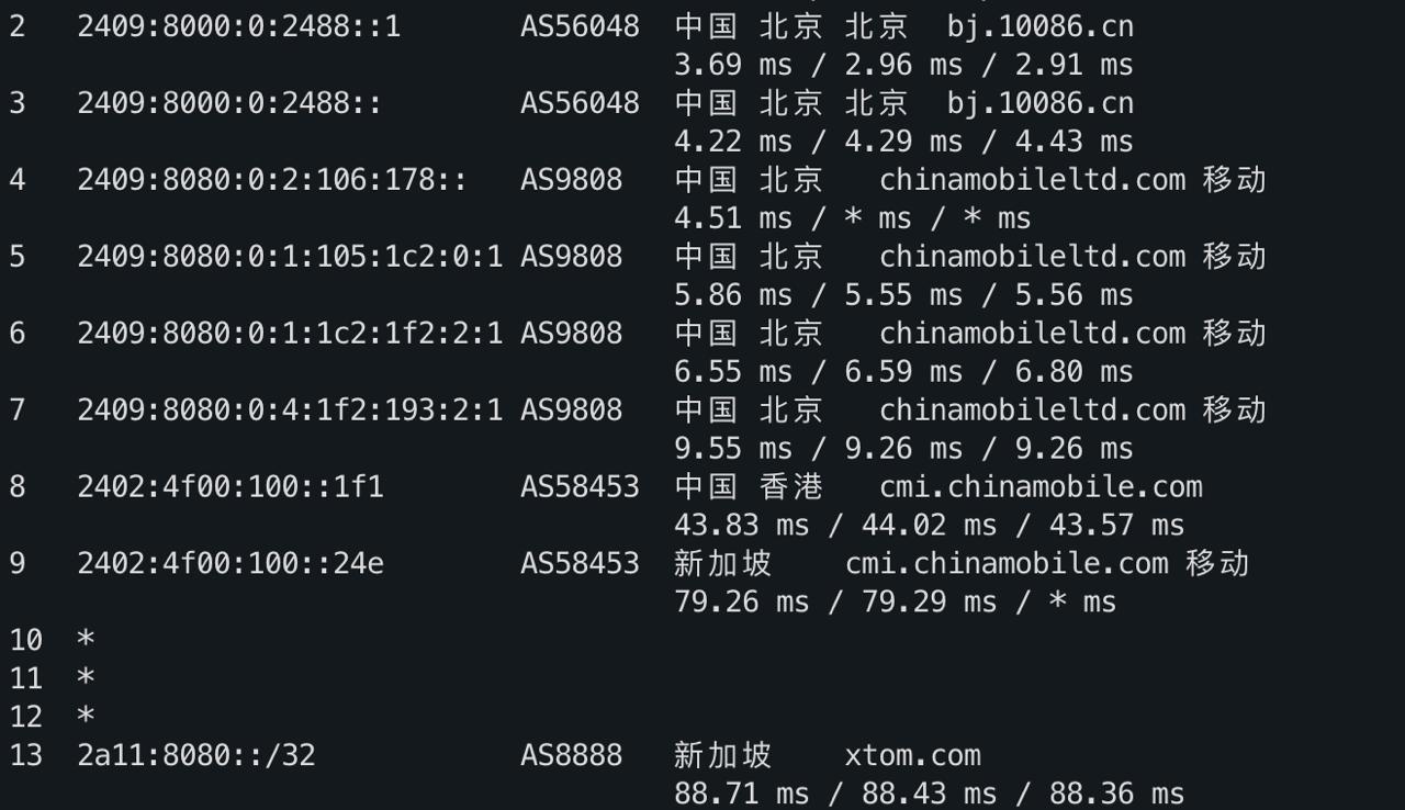 IPv6 去程路由 2